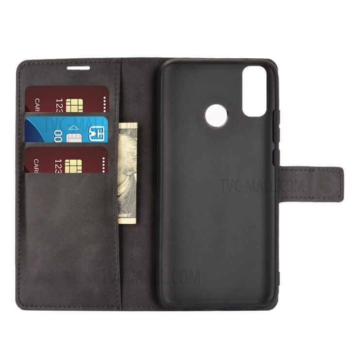 TPU + PU Leather Phone Stand Case for Huawei Y8s - Black-2