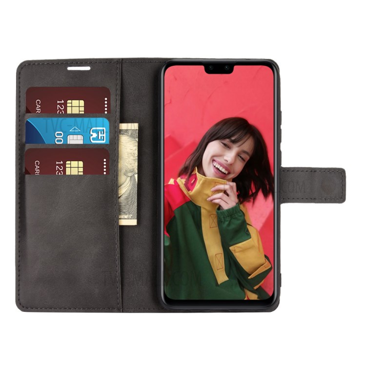 TPU + PU Leather Phone Stand Case for Huawei Y8s - Black-3