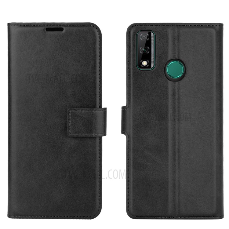 TPU + PU Leather Phone Stand Case for Huawei Y8s - Black-5