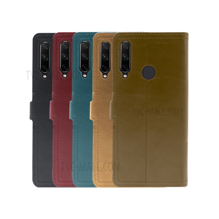 Zipper Pocket Wallet Leather Casing for Huawei Y6p Phone Cover - Black-10