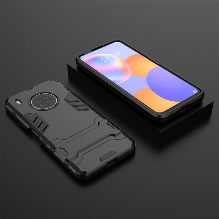 For Huawei Y9a Plastic + TPU 2 in 1 Hybrid Cell Phone Case with Kickstand - Black-10
