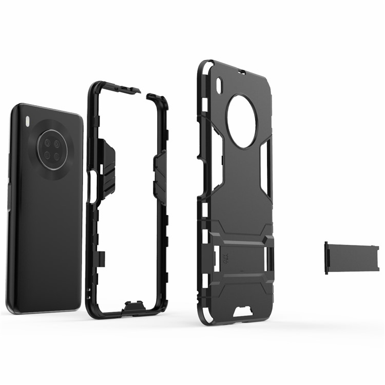 For Huawei Y9a Plastic + TPU 2 in 1 Hybrid Cell Phone Case with Kickstand - Black-3