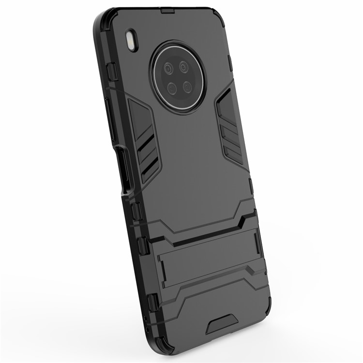 For Huawei Y9a Plastic + TPU 2 in 1 Hybrid Cell Phone Case with Kickstand - Black-6