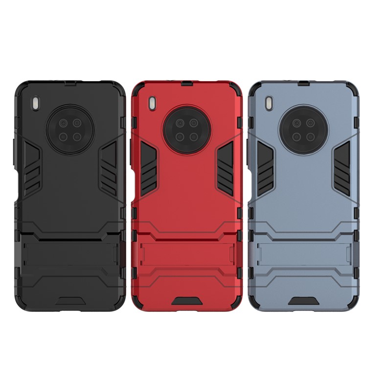 For Huawei Y9a Plastic + TPU 2 in 1 Hybrid Cell Phone Case with Kickstand - Black-8
