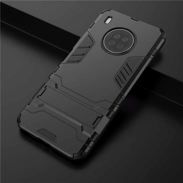 For Huawei Y9a Plastic + TPU 2 in 1 Hybrid Cell Phone Case with Kickstand - Black-9