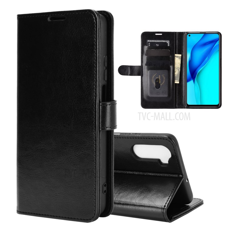 Crazy Horse Surface Leather Wallet Phone Protective Cover for Huawei Mate 40 Lite - Black-1