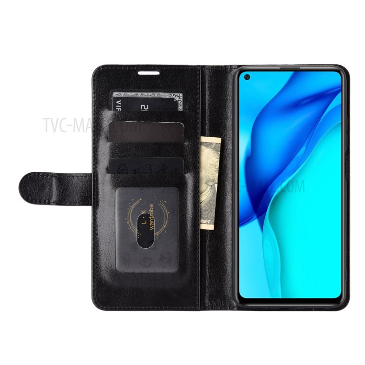 Crazy Horse Surface Leather Wallet Phone Protective Cover for Huawei Mate 40 Lite - Black-5