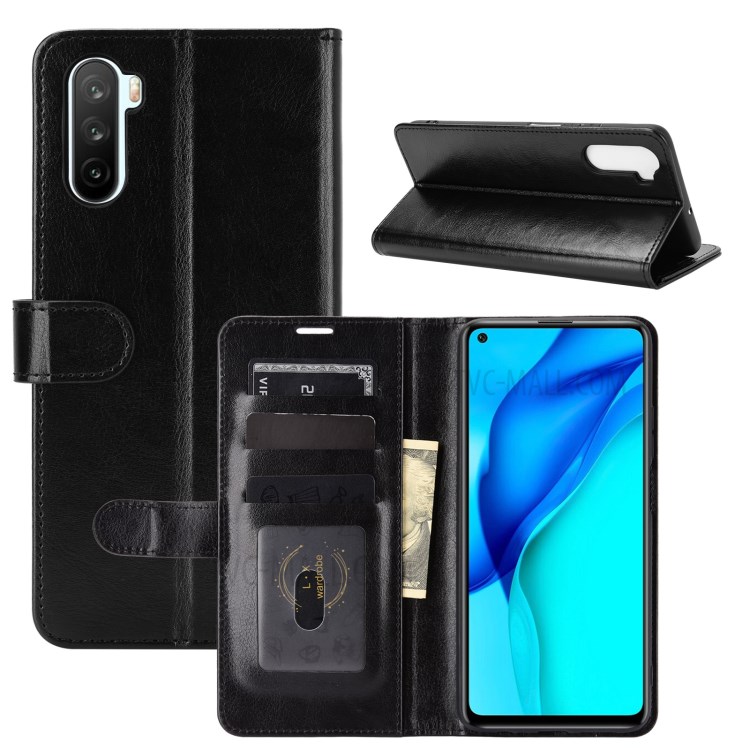 Crazy Horse Surface Leather Wallet Phone Protective Cover for Huawei Mate 40 Lite - Black-8