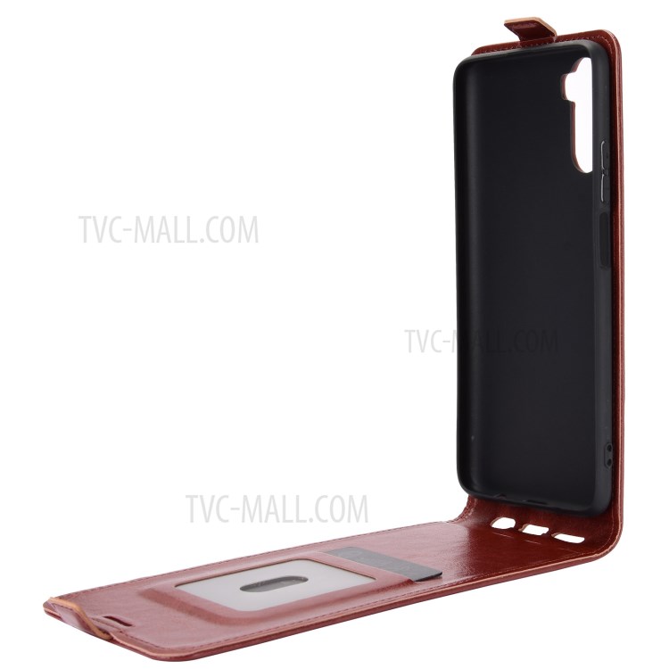 Crazy Horse Skin Leather Vertical Flip Leather Phone Case with Card Holder for Huawei Mate 40 Lite - Black-12
