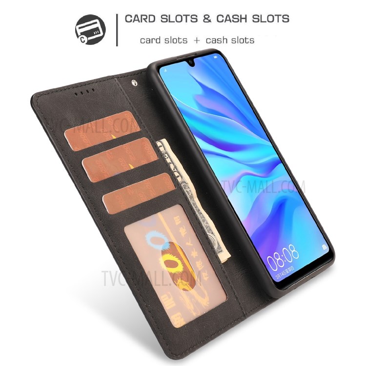 Classic Style Leather Phone Protective Shell for Huawei P30 Lite/P30 Lite New Edition/nova 4 - Black-10