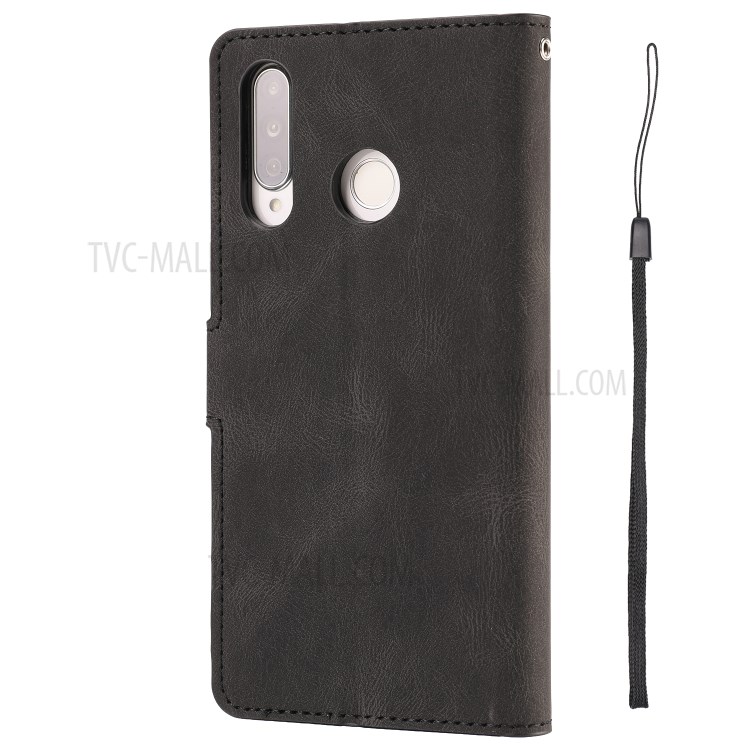Classic Style Leather Phone Protective Shell for Huawei P30 Lite/P30 Lite New Edition/nova 4 - Black-4