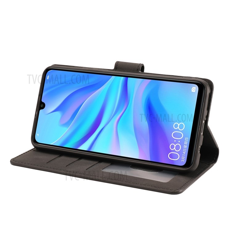 Classic Style Leather Phone Protective Shell for Huawei P30 Lite/P30 Lite New Edition/nova 4 - Black-6