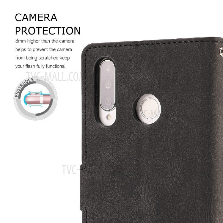 Classic Style Leather Phone Protective Shell for Huawei P30 Lite/P30 Lite New Edition/nova 4 - Black-9