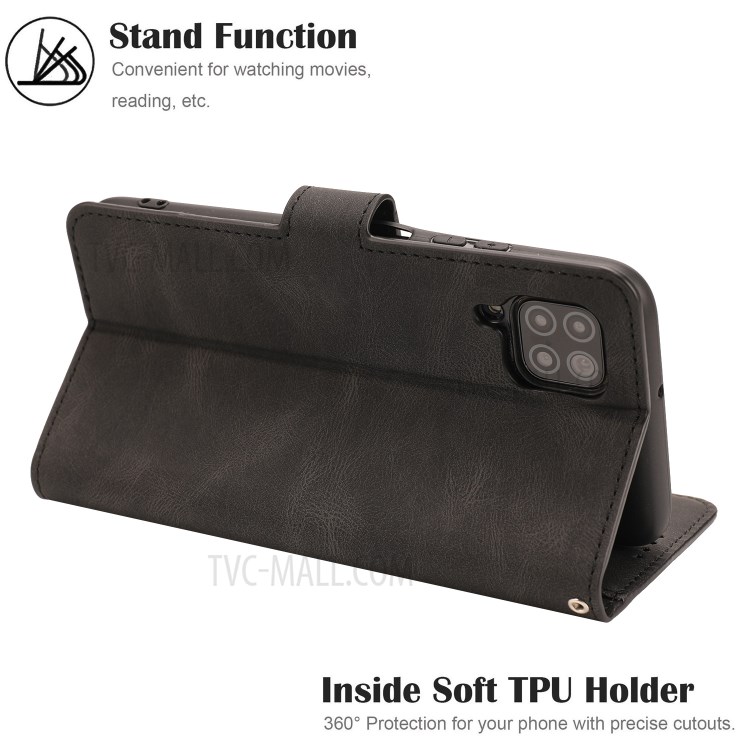 Leather Phone Protective Shell Classic Style for Huawei P40 lite 4G/NOVA 6 SE/Nova 7i - Black-12