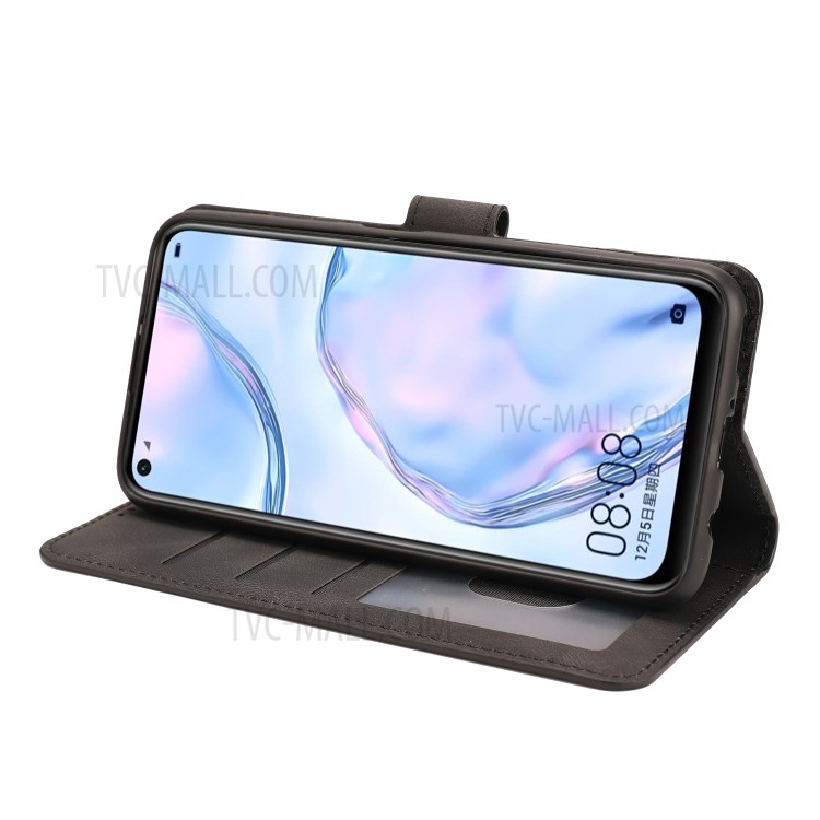 Leather Phone Protective Shell Classic Style for Huawei P40 lite 4G/NOVA 6 SE/Nova 7i - Black-6