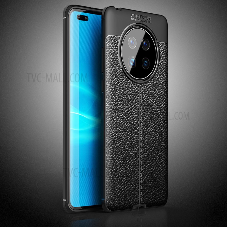 Litchi Texture Soft TPU Mobile Phone Cover for Huawei Mate 40 - Black-11