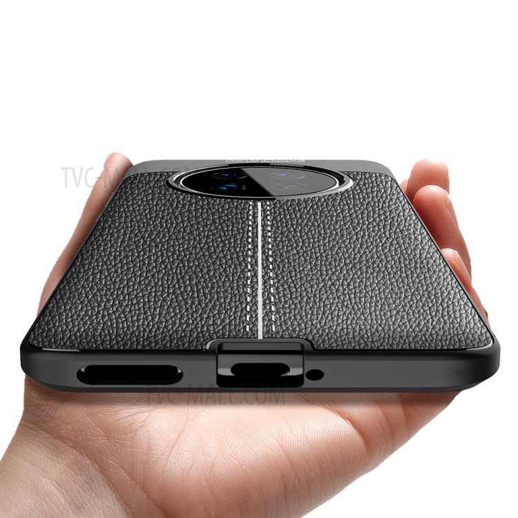 Litchi Texture Soft TPU Mobile Phone Cover for Huawei Mate 40 - Black-4