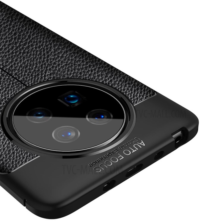 Litchi Texture Soft TPU Mobile Phone Cover for Huawei Mate 40 - Black-8