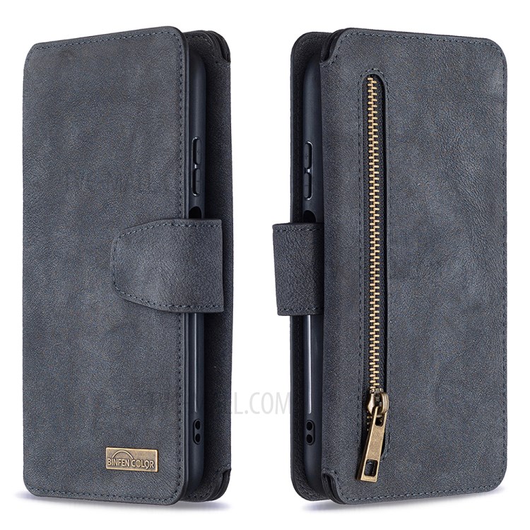 Matte TPU + PU Leather Detachable Phone Cover Case for Huawei P40 lite 4G - Black-9