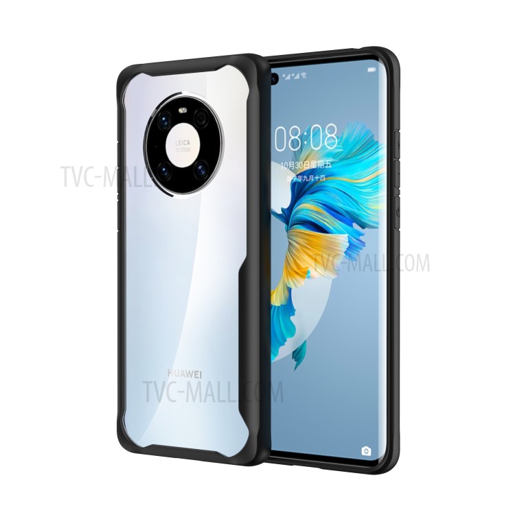 Shock-resistant PC + TPU Hybrid Phone Case Shell for Huawei Mate 40 Pro - Black-1