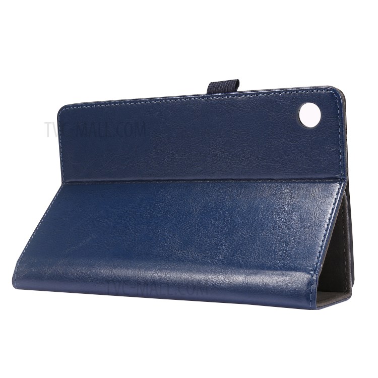 Crazy Horse Texture Two-Fold Design Leather Cover Case for Huawei MatePad T8 - Blue-5