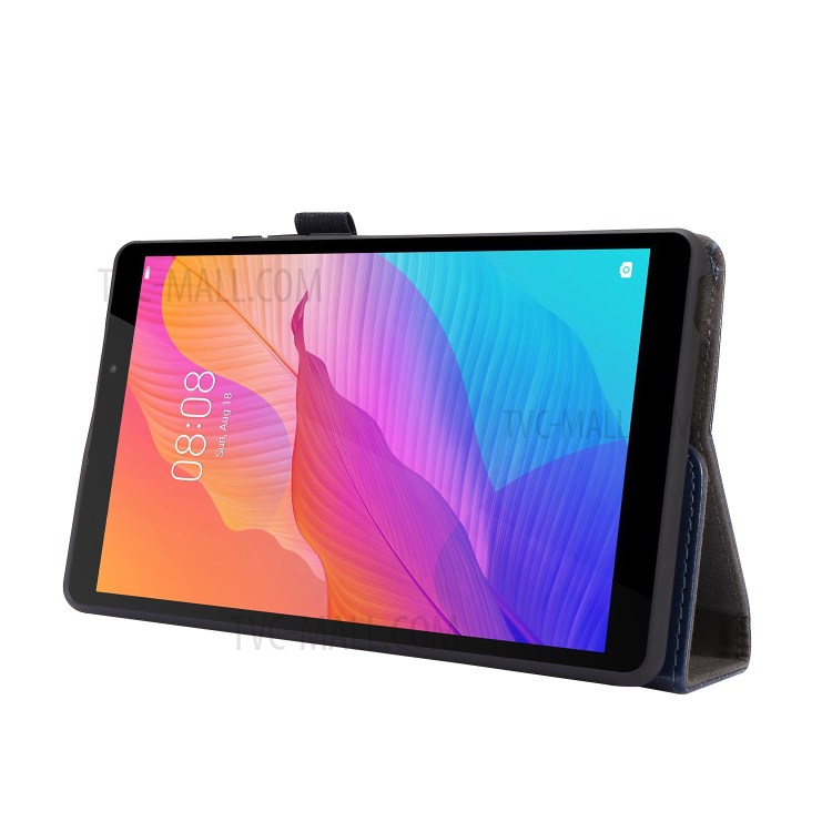 Crazy Horse Texture Two-Fold Design Leather Cover Case for Huawei MatePad T8 - Blue-6