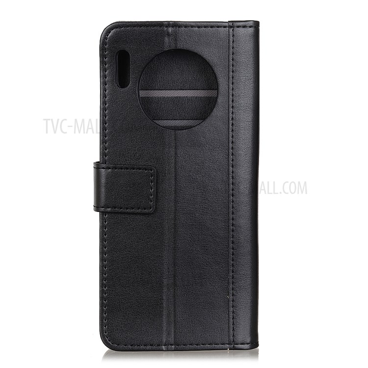 Smooth-Surface Leather Wallet Stand Phone Protective Shell for Huawei Y9a - Black-3