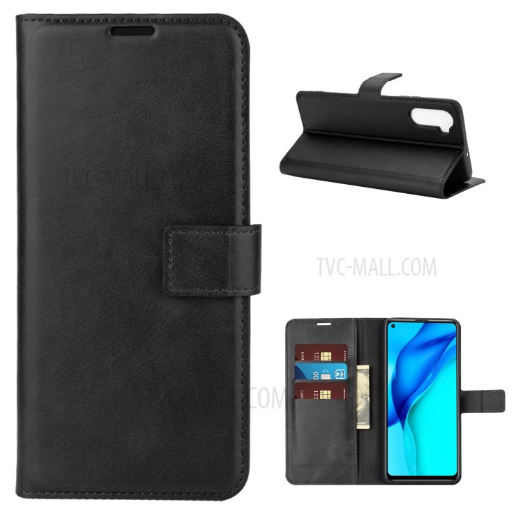 Wallet Stand Leather Mobile Phone Cover for Huawei Mate 40 Lite / Maimang 9 - Black-1