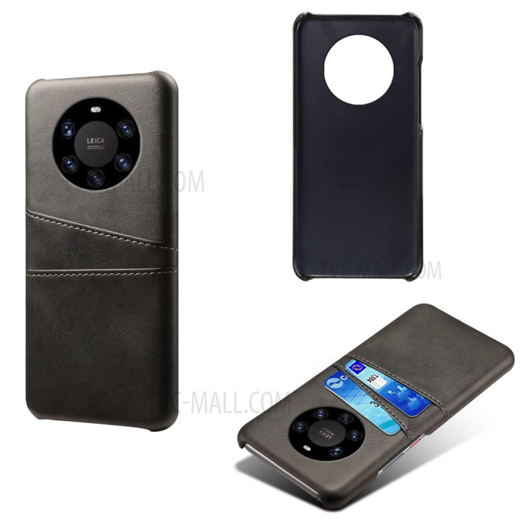 KSQ PC + PU Leather Coated Case with Dual-Card Slots for Huawei Mate 40 Pro Plus - Black-2