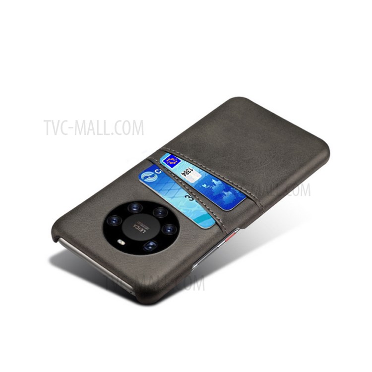 KSQ PC + PU Leather Coated Case with Dual-Card Slots for Huawei Mate 40 Pro Plus - Black-4