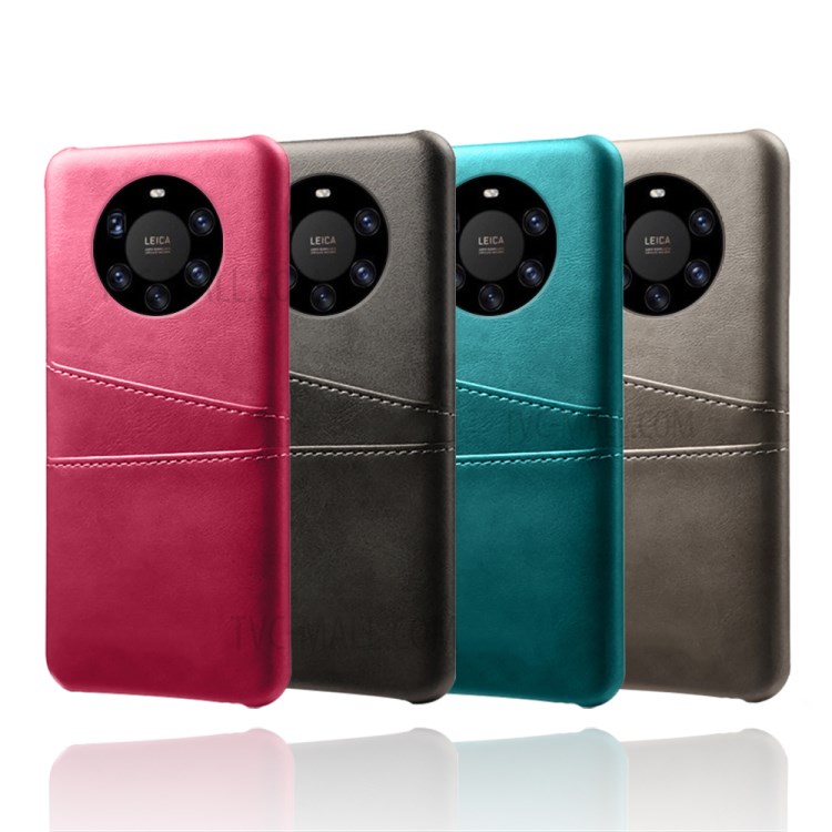 KSQ PC + PU Leather Coated Case with Dual-Card Slots for Huawei Mate 40 Pro Plus - Black-6