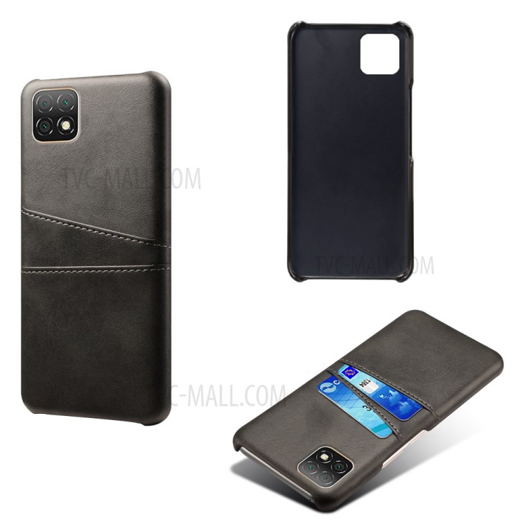 KSQ PU Leather Coated Hard PC Cover with Double Card Slots for Huawei Enjoy 20 5G - Black-2