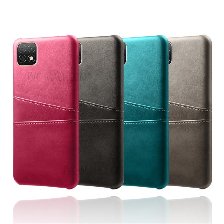 KSQ PU Leather Coated Hard PC Cover with Double Card Slots for Huawei Enjoy 20 5G - Black-6