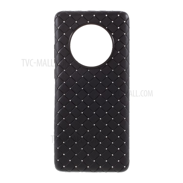 Soft TPU Woven Texture Phone Cover Case for Huawei Mate 40 - Black-1