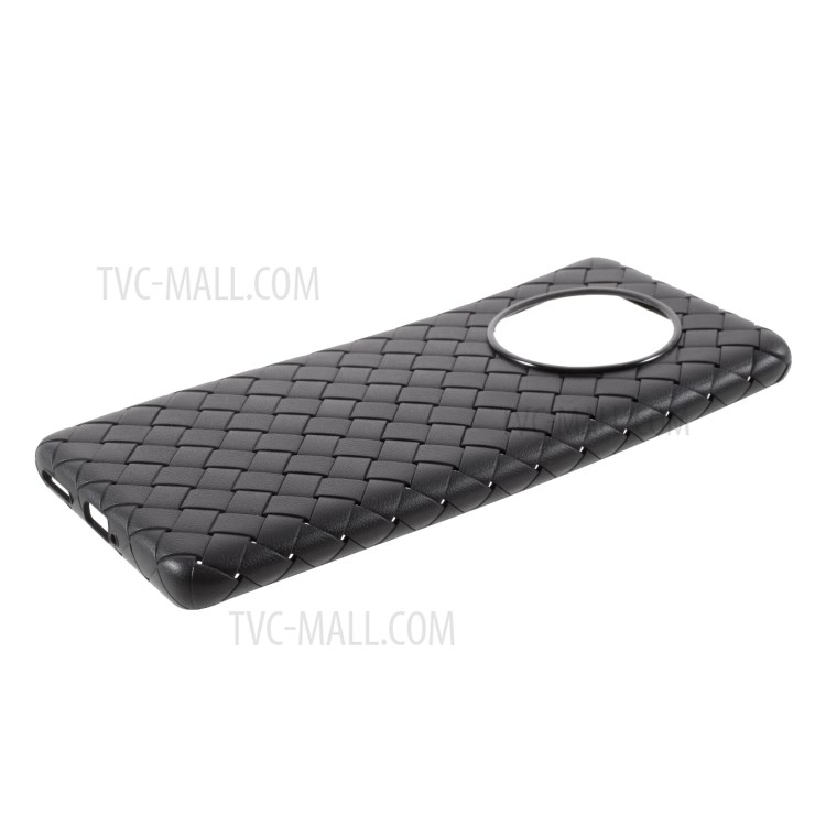 Soft TPU Woven Texture Phone Cover Case for Huawei Mate 40 - Black-5