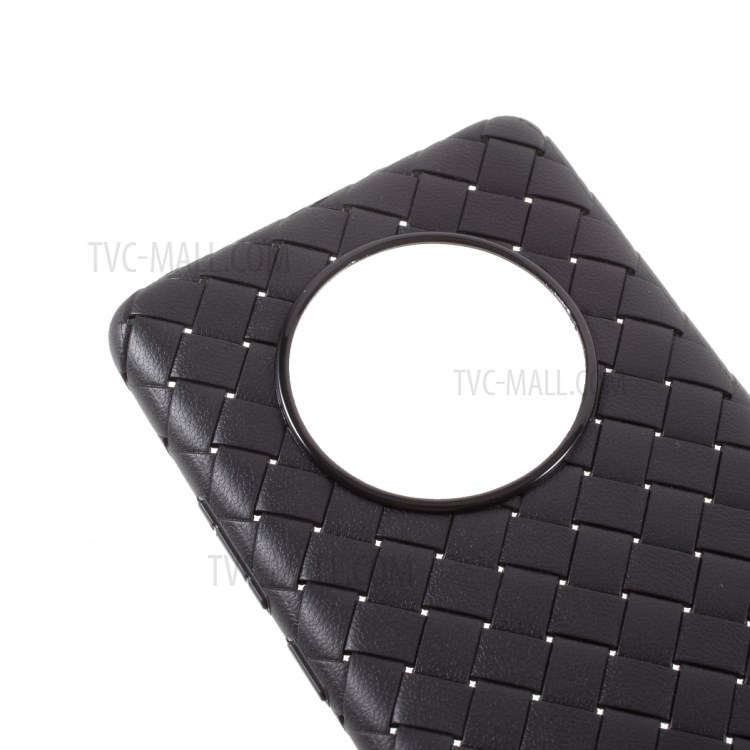 Soft TPU Woven Texture Phone Cover Case for Huawei Mate 40 - Black-9