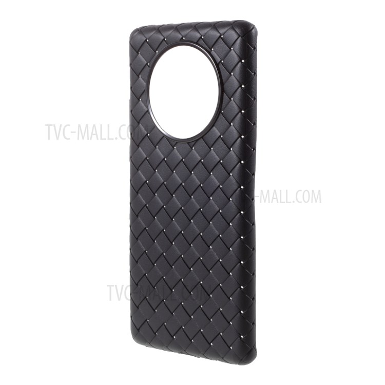 Woven Texture Soft TPU Phone Cover Case for Huawei Mate 40 Pro Plus- Black-2