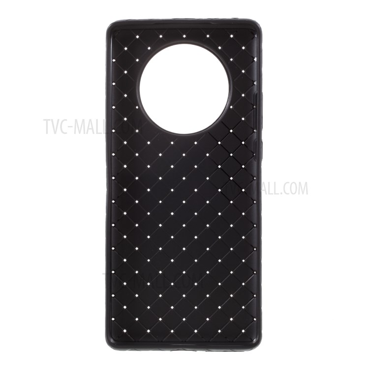 Woven Texture Soft TPU Phone Cover Case for Huawei Mate 40 Pro Plus- Black-3