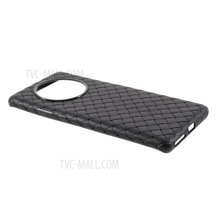 Woven Texture Soft TPU Phone Cover Case for Huawei Mate 40 Pro Plus- Black-4