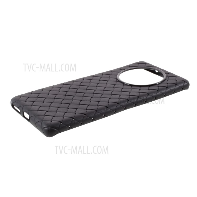 Woven Texture Soft TPU Phone Cover Case for Huawei Mate 40 Pro Plus- Black-5