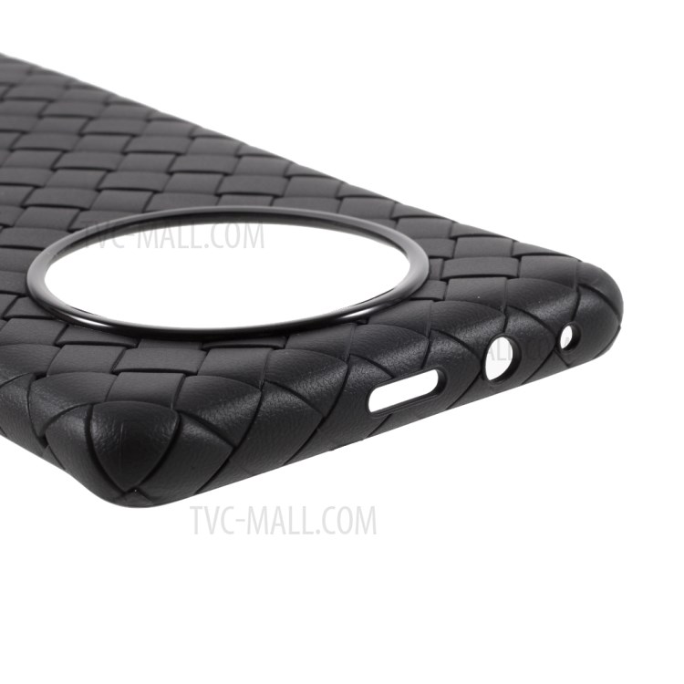 Woven Texture Soft TPU Phone Cover Case for Huawei Mate 40 Pro Plus- Black-8