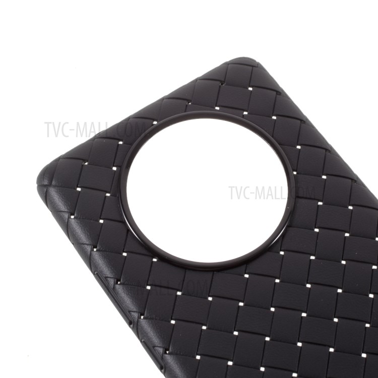 Woven Texture Soft TPU Phone Cover Case for Huawei Mate 40 Pro Plus- Black-9