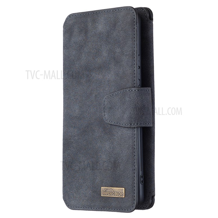 BF07 Detachable Matte Finish Leather Wallet Phone Cover with Zippered Pocket for Huawei P Smart Z - Black-2
