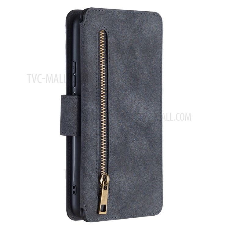 BF07 Detachable Matte Finish Leather Wallet Phone Cover with Zippered Pocket for Huawei P Smart Z - Black-3