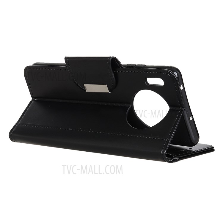 Smooth Surface Leather Phone Case with Card Slots and Cash Pocket for Huawei Y9a - Black-4