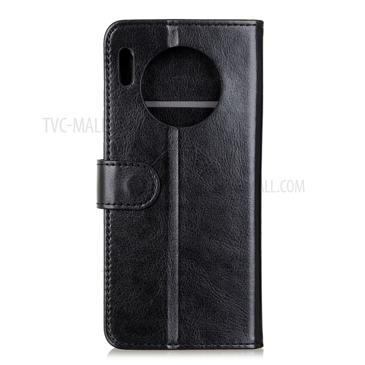 Crazy Horse Leather Wallet Stand Case for Huawei Y9a Protective Cover - Black-3