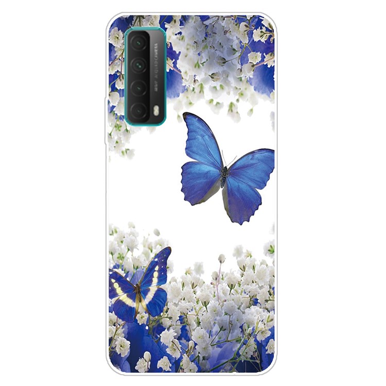 Hot Sale Printing Mobile Phone TPU Cover for Huawei P smart 2021 Shell - Blue Butterfly-1