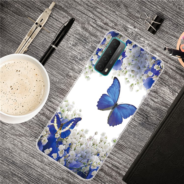 Hot Sale Printing Mobile Phone TPU Cover for Huawei P smart 2021 Shell - Blue Butterfly-2