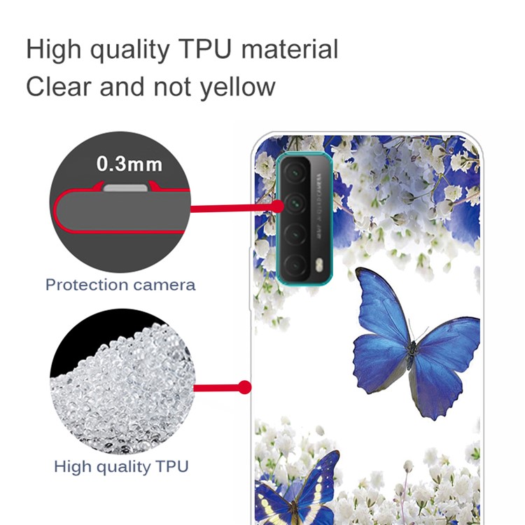 Hot Sale Printing Mobile Phone TPU Cover for Huawei P smart 2021 Shell - Blue Butterfly-4
