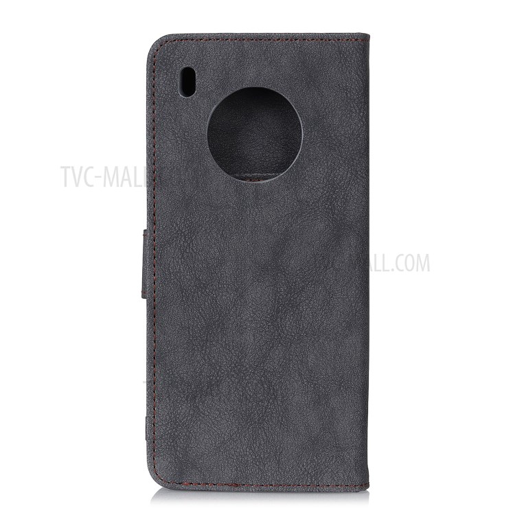KHAZNEH for Huawei Y9a Protection Retro Split Leather Wallet Cell Phone Cover - Black-7